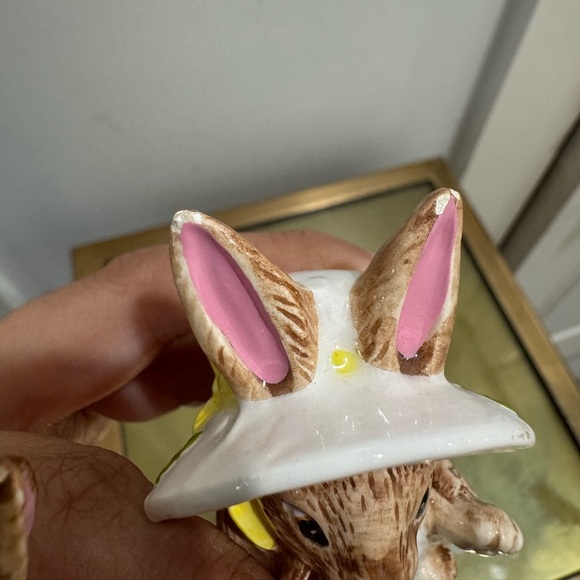 Pair of Vintage Lefton Ceramic Bunny Rabbit Figurines - Picture 6 of 8